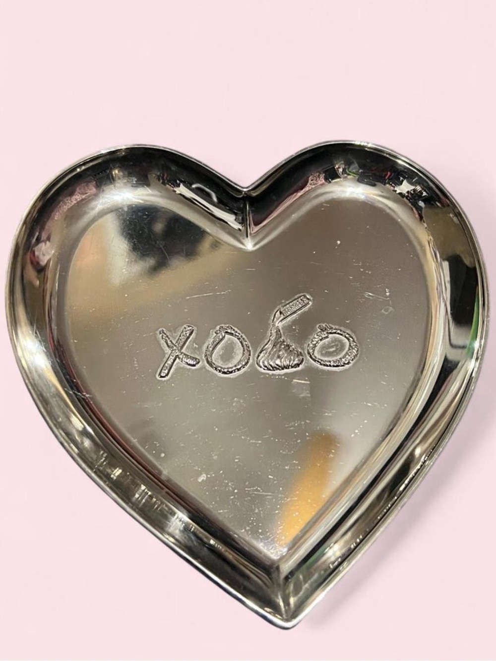 Heart Shaped Trinket Dish - Silver "xoxo"